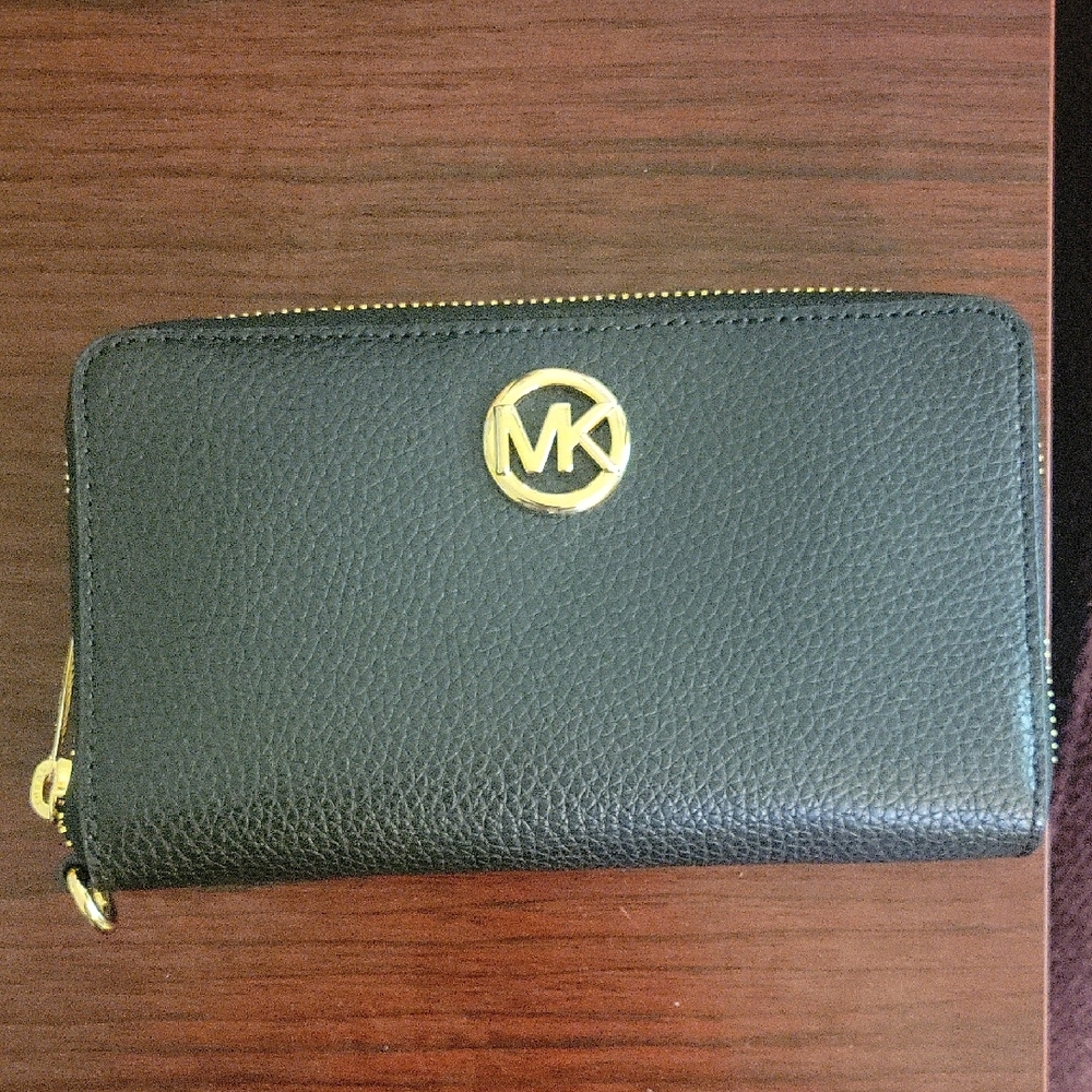 Michael Kors Black Wallet with Gold Accents
